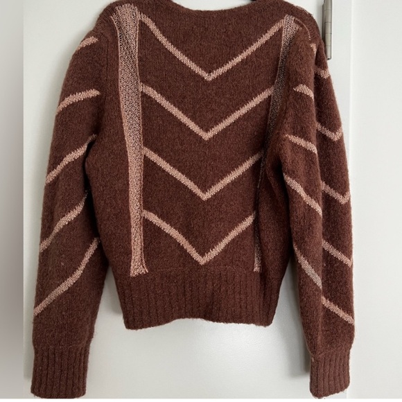 ROUJE PARIS TINA CARDIGAN SWEATER MAUVE PINK CREAM RETRO SOFT MOHAIR ALPACA SILK - Picture 6 of 6